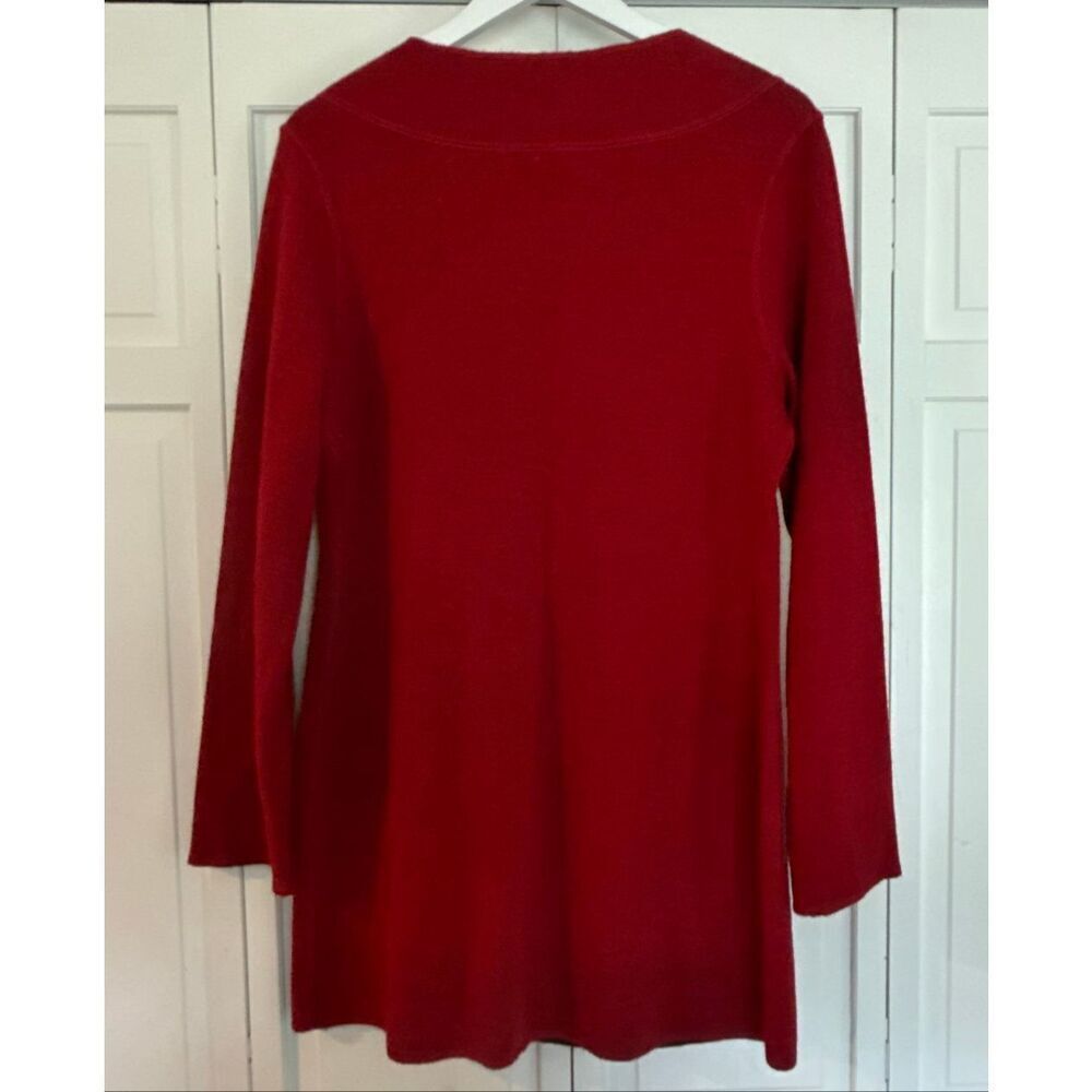 Revue NWT red reversible wool tie front cardigan … - image 9